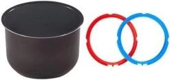 Ceramic Non-Stick Interior Coated Inner Cooking Pot Mini - 3 Quart & Sealing Rings 2 Pack : Mini 3 Quart Red/Blue -Wilton Shop 31uizF9hCnL. AC