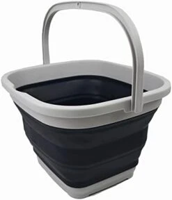 11L (2.9 Gallon) Collapsible Rectangular Handy Basket / Bucket (1, Grey/Black) -Wilton Shop 31vCYYOgURL. AC