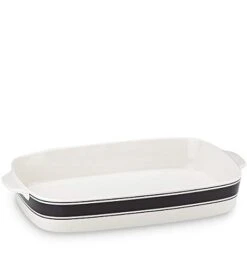 Lenox Kate Spade New York Concord Square Rectangular 13" Large Baker New Black And White Fine Porcelain
