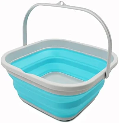 5.5L (1.4 Gallon) Collapsible Square Handy Bucket / Foldable SquareWater Pail / Portable Tub With Handle. (White/Grey, 1) 11 5.5L (1.4 Gallon) Collapsible Square Handy Bucket / Foldable SquareWater Pail / Portable Tub With Handle. (White/Grey, 1) - Image 9