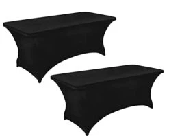- 2 Pack, 6FT Stretchable Table Covers - Tight Fit Washable And Wrinkle Resistant Spandex Tablecloths, Ideal For Both Indoor And Outdoor Events And Parties -Wilton Shop 31w7TVqKXLL