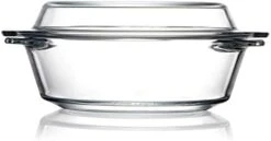 Clear Round Glass Casserole Dish With Glass Lid Oven Safe Glass Cookware, Covered Glass Microwavable Bowls With Lids (2.5L) 19 Clear Round Glass Casserole Dish With Glass Lid Oven Safe Glass Cookware, Covered Glass Microwavable Bowls With Lids (2.5L) -Wilton Shop 31wAWwnKegS. AC