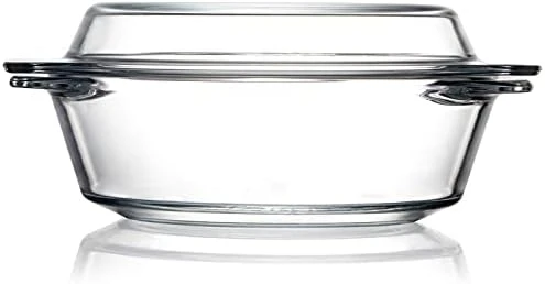 Clear Round Glass Casserole Dish With Glass Lid Oven Safe Glass Cookware, Covered Glass Microwavable Bowls With Lids (2.5L) 10 Clear Round Glass Casserole Dish With Glass Lid Oven Safe Glass Cookware, Covered Glass Microwavable Bowls With Lids (2.5L) - Image 8