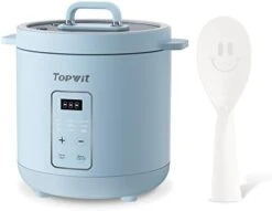 Wit Mini Rice Cooker, 2 Cups Uncooked Rice Cooker Small With Glass Cover, 1.2L Portable Non-Stick Small Rice Cooker, Smart Control Rice Maker With 24H Delay Start & Keep Warm, Blue -Wilton Shop 31wpbPCn9jL. AC