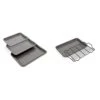 Ninja B33003 Foodi Premium 3-Piece Baking Sheet Set, With 9 X 13 Inch Sheet, 10 X 15 Inch Sheet & 11 X 17 Inch Sheet, Grey & B32102 Foodi Premium 2-Piece Bakeware Sheet Set, Grey -Wilton Shop 31xC8NYGRsL