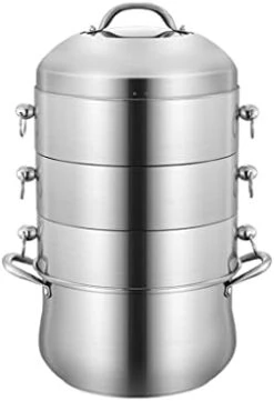 WAZTT Three Layer Thickened Steamer Pot Stainless Steel Large Capacity Steam Boilers Household Cooking Cookware (Color : 28CM Two Layers) -Wilton Shop 31xSb9 KtTL. AC 7