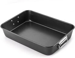 Lasagna Pan 3 Inch Deep, 15x10 Baking Pan For Oven, Nonstick Cake Baking Dish For Brownie, Roasting Pans With Stainless Steel Handles, Heavy Duty, Dishwasher Safe, Dark Grey -Wilton Shop 31xzpWcnDL. AC