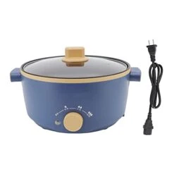 MOUMOUTEN Electric Cooker, 2.5L 3 Speed Control Food Grade 800W Multifunctional Single Layer Adjustable Portable Electric Hot Pot For Kitchen (US110V)