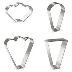 Cookie Cutters 4 Piece Platter Cookie Cutter Set Trapezoid, Teardrop Round, Clam And Fan Three Bumps, USA 10 Cookie Cutters 4 Piece Platter Cookie Cutter Set Trapezoid, Teardrop Round, Clam And Fan Three Bumps, USA -Wilton Shop 31yci5mikML