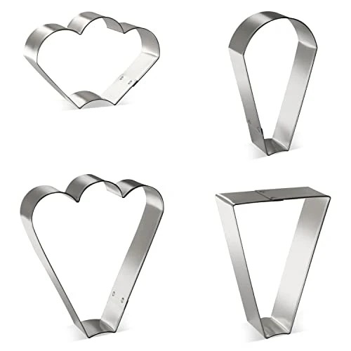 Cookie Cutters 4 Piece Platter Cookie Cutter Set Trapezoid, Teardrop Round, Clam And Fan Three Bumps, USA 5 Cookie Cutters 4 Piece Platter Cookie Cutter Set Trapezoid, Teardrop Round, Clam And Fan Three Bumps, USA - Image 3