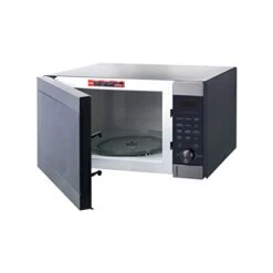 Black Stainless Steel 1.4 Cubic Feet Countertop Microwave Oven, 1100 Watts, Ideal For For Home, Dorm, Office -Wilton Shop 31ylbwff18L