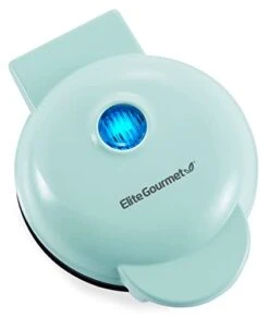 WM015M Electric Nonstick Mini Waffle Maker, Belgian Waffles, Compact Design, Hash Browns, Keto, Snacks, Sandwich, Eggs, Easy To Clean, Mint