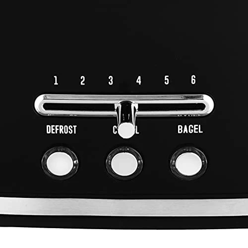 Modern Heavy Duty 2-Slice Rapid Toaster With Removable Crumb Tray, Black 6 Modern Heavy Duty 2-Slice Rapid Toaster With Removable Crumb Tray, Black - Image 4