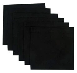 Tmos Green 6 Pack Washed Denim Napkin 19 X 19 Inch Jet Black Color Cotton Dinner Napkins Everyday Use, Wedding, Events, Restaurant, Catering, Special Occasions, Picnic (Jet Black, 6)