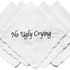 Perfect Bridesmaid Gift No Ugly Crying Wedding Handkerchief Embroidered Set Of 8 Wedding Favors- Bridal Party Favors(Black)