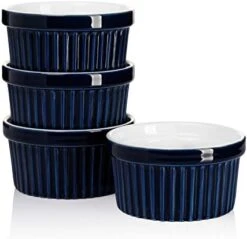503.401 Porcelain Ramekins For Baking - 12 Ounce Souffle Dish - Creme Brulee Ramekins - Set Of 4, White -Wilton Shop 41 ppnZ5PiL. AC