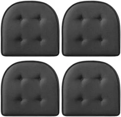 U-Shaped Chair Cushions For Dining Chairs 4 Pack, Memory Foam Chair Pads With Tufted Design And Non-Slip Backing, 17" X 16", Scuba Green -Wilton Shop 41 zmO2JJJL. AC