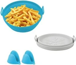 2 Pcs Air Fryer Silicone Liners Foldable, 8.2 Inch Reusable Non-Stick Air Fryer Liners With Silicone Gloves, Heat Resistant Easy To Clean, For 3 To 5 Qt For Oven Microwave Accessories(Blue+Grey) 12 2 Pcs Air Fryer Silicone Liners Foldable, 8.2 Inch Reusable Non-Stick Air Fryer Liners With Silicone Gloves, Heat Resistant Easy To Clean, For 3 To 5 Qt For Oven Microwave Accessories(Blue+Grey) -Wilton Shop 410 Db2I8L. AC