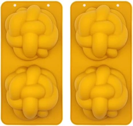 Silicone Challah Braid Bread Mold Bakeware, Small Challettes, Perfect Kosher Challah Braided Baking Mold Pan, No Shaping Required (Single) 6 Silicone Challah Braid Bread Mold Bakeware, Small Challettes, Perfect Kosher Challah Braided Baking Mold Pan, No Shaping Required (Single) - Image 4