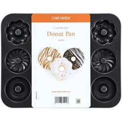 Donut Pan, Nonstick 12 Cavity Pattern Doughnut Pan For Baking