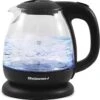 KT1001 Maxi-Matic 1L Glass Electric Tea Kettle Hot Water Heater Boiler BPA-Free With Blue LED Interior Fast Boil And Auto Shut-Off, Black
