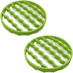 Silicone Cooker Rack For Instant Pot 5,6,8 Qt, Roasting Rack For Baking Cooking Steaming, Crock Pot Air Fryer Pressure Cooker Rack (Oval,Red,2Set) -Wilton Shop 410Cj9uRL. AC