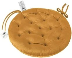 Collection 16 Inch Round Tufted Plush Chair Pad/Cushion For Kitchen Bar Stool Dining Room Durable Reversible With Tie Backs (Wine, 4) -Wilton Shop 410EazJpdL. AC