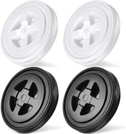 4 Pieces 5 Gallon Bucket With Lid Seal Lid Bucket Twist Lid Plastic Bucket Seal Lid Bucket Leakproof Lid Food Storage Container Lid Compatible With Gamma (White, Red) -Wilton Shop 410FYhd962L. AC