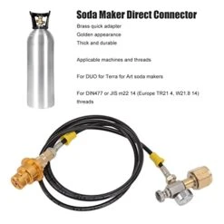 Soda Machine Adapter Hose Kit,1.5m Black Hose With Gold Male Adapter Pressure Gauge Soda Maker Direct Connector Hose Adapter Kit For Soda Machine 9 Soda Machine Adapter Hose Kit,1.5m Black Hose With Gold Male Adapter Pressure Gauge Soda Maker Direct Connector Hose Adapter Kit For Soda Machine -Wilton Shop 410VZXfEtrL 1