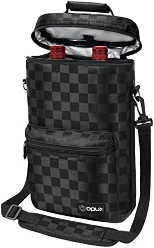 OPUX 2 Bottle Wine Carrier Tote | Insulated Leakproof Wine Cooler Bag For Travel Picnic BYOB | Padded Portable Wine Carrying Bag With Shoulder Strap, Wine Gifts - Charcoal Grey 14 OPUX 2 Bottle Wine Carrier Tote | Insulated Leakproof Wine Cooler Bag For Travel Picnic BYOB | Padded Portable Wine Carrying Bag With Shoulder Strap, Wine Gifts - Charcoal Grey - Image 12