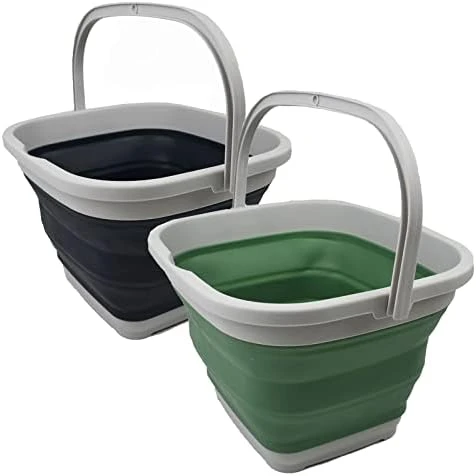 10L (2.6 Gallon) Collapsible Rectangular Handy Basket / Bucket (Grey/Black (Set Of 2)) 9 10L (2.6 Gallon) Collapsible Rectangular Handy Basket / Bucket (Grey/Black (Set Of 2)) - Image 7