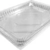 1/2 Size Sheet Cake Aluminum Foil Pan W/Clear Low Dome Lid (Pack Of 10 Sets) 17.1 L X 12.3 W X 1.25 D