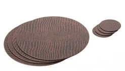 Set Of Small Round Placemats And Coasters, 4 Table Mats And 4 Coasters, Place Mats 12.99 Inches Dining Table Set (Crocodile Style) -Wilton Shop 410v9pyhXqL