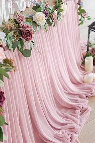 9FT Table Skirt Extra Long Sheer Tablecloth For Backyard Wedding Sweetheart Table Main Table Birthday Party Cake Table Decoration 7 9FT Table Skirt Extra Long Sheer Tablecloth For Backyard Wedding Sweetheart Table Main Table Birthday Party Cake Table Decoration - Image 5