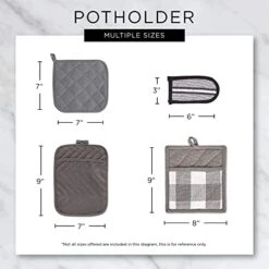 Autumn Basics Collection Decorative Thanksgiving & Fall Kitchen, Oven Mitt/Potholder Set, Rustic Leaves, 2 Piece -Wilton Shop 410vjgAXNfL