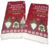 TopNotch Outlet Kitchen Towels - Holiday Decor - Dish Towel Set (2 Pc) Gnome For The Holidays - Hand Towels - Kitchen Decorations - Printed Snowflakes - Gnome Decorations