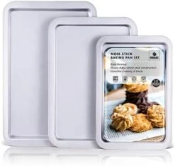 Baking Sheet Pan Set, Cookie Sheet For Oven, Nonstick Bakeware Sets With Wider Grips, 3 Pack Half/Jelly Roll/Quarter Baking Tray, Premium, Dishwasher Safe - Dark Grey 17 Baking Sheet Pan Set, Cookie Sheet For Oven, Nonstick Bakeware Sets With Wider Grips, 3 Pack Half/Jelly Roll/Quarter Baking Tray, Premium, Dishwasher Safe - Dark Grey -Wilton Shop 411 7r7cL. AC