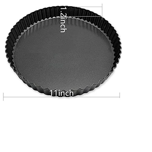 On-Stick Round Tart Pan With Removable Bottom, Fluted Heavy Duty Pie Pizza Pan Loose Bottom Ideal For Baking Pies, Tarts, Quiches And Pans,11inch 7 On-Stick Round Tart Pan With Removable Bottom, Fluted Heavy Duty Pie Pizza Pan Loose Bottom Ideal For Baking Pies, Tarts, Quiches And Pans,11inch - Image 5