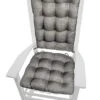 Yden Grey Rocking Chair Cushions - Size Extra-Large - Latex Foam Filled Seat Pad And Back Rest Cushion - Machine Washable, Reversible, Linen Look (XL - Gray) -Wilton Shop 4118K5HFXdL