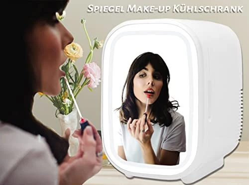 Mini Fridge For Skincare 8 Liter, Portable Cosmetic Fridges With Makeup Mirror, Cool & Hot, AC 110V/ DC 12V, Small Refrigerator For Cosmetics, Food, Bedroom, Car, Office(White - 8L) 6 Mini Fridge For Skincare 8 Liter, Portable Cosmetic Fridges With Makeup Mirror, Cool & Hot, AC 110V/ DC 12V, Small Refrigerator For Cosmetics, Food, Bedroom, Car, Office(White - 8L) - Image 4