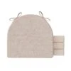U-Shaped Chair Cushions For Dining Chairs With Ties And Removable Cover, 2" Thick Dining Kitchen Chair Pads, Indoor Dining Room Chair Cushions, 17" X 16", Set Of 4, Beige -Wilton Shop 411MGQdN4ML