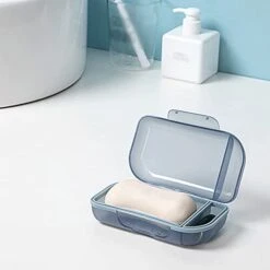 Soap Container Portable Soap Dishes Case Durable Plastic Sealed Travel Washing Soap Box With Lid Bathroom Gadget Slip-Proof Soap Case (Color : Red) -Wilton Shop 411YZlmQIGL 1