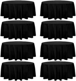 8 Pack Thick Premium Round Tablecloth 90 Inch Round Table Covers Bulk Washable Polyester Fabric Round Table Clothes For Wedding Party Reception Banquet Buffet Restaurant (Black, 90 Inch) -Wilton Shop 411Zg5kPEZL. AC