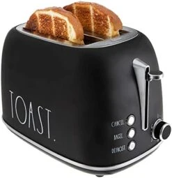 Tro Rounded Bread Toaster, 2 Slice Stainless Steel Toaster With Removable Crumb Tray, Wide Slot With 6 Browning Levels, Bagel, Defrost And Cancel Options (Black) -Wilton Shop 411dLcKzowL. AC