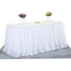 6ft White Tulle Table Skirt For Rectangle Or Round Tables Tutu Table Skirt White Ruffle Table Cloth For Wedding Bridal Shower Baptism Birthday Party Christening Banquet Table Decorations(L6(ft)H 30in) -Wilton Shop 411ghqh0ZFL