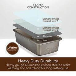 Cook Aluminized Steel, Diamond-Infused Non-Stick Coated Textured Bakeware, Loaf Pan, Champagne Pewter 17 Cook Aluminized Steel, Diamond-Infused Non-Stick Coated Textured Bakeware, Loaf Pan, Champagne Pewter -Wilton Shop 411ic0R3xWL