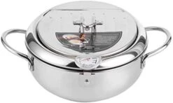 Stainless Steel Frying Pot,Japanese Style Mini Fryer Pot With Thermometer Induction Cooker With Cold Touch Handle -Wilton Shop 411jDA3rXL. AC