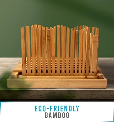 Bamboo Bread Slicer For Homemade Bread Loaf – Wooden Bread Cutting Board With Crumble Holder – Foldable, Adjustable And Compact Loaf Cutter – Thin Or Thick Slices 6 Bamboo Bread Slicer For Homemade Bread Loaf – Wooden Bread Cutting Board With Crumble Holder – Foldable, Adjustable And Compact Loaf Cutter – Thin Or Thick Slices - Image 4