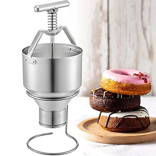 Manual Doughnut Depositor, Mini Donut Maker Dropper Hopper Plunger Dough Batter Dispenser With Stand Holder, 6 Thicknesses Adjustment 5 Manual Doughnut Depositor, Mini Donut Maker Dropper Hopper Plunger Dough Batter Dispenser With Stand Holder, 6 Thicknesses Adjustment - Image 3