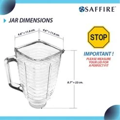 5-cup Square Top Glass Jar And Base Cap Set Replaces Part 004954-011-090 -Wilton Shop 411vQFTwzGL